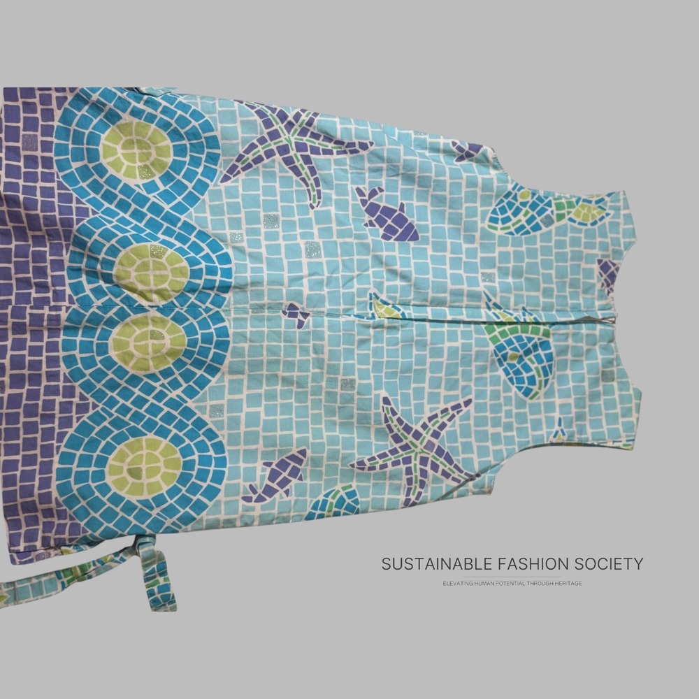 Lilly Pulitzer Girls Blue Purple Mosaic Sea Life Shift Dress Lace Trim 4T - Picture 6 of 8